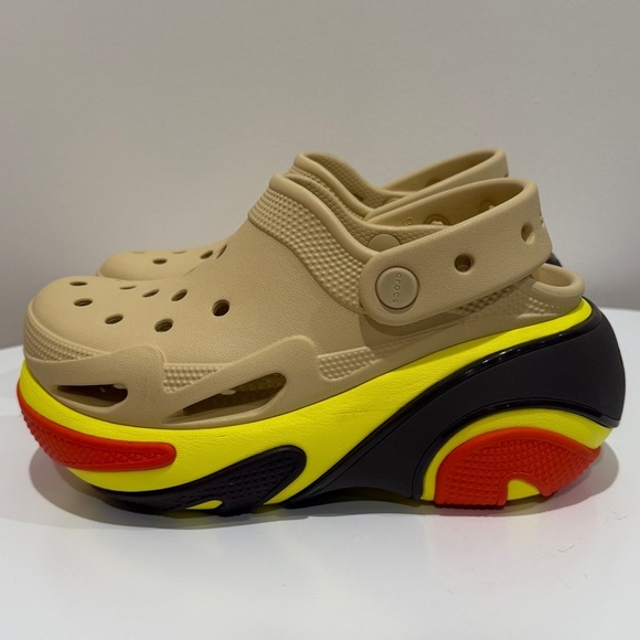 New Crocs Women Sesame Bubble Crush Clogs Sz 6 Colorful Platform Casual Comfort - Picture 4 of 8